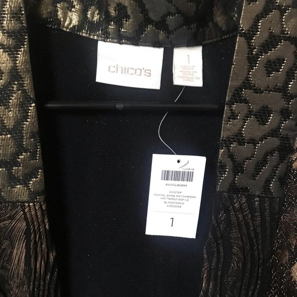 NWT Chico’s Animal Print Duster, size 1 - Picture 3 of 7